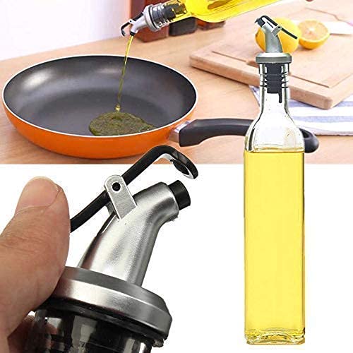 Kettlekane 500Ml Glass Oil Dispenser With Silicon Funnel, Oil Brush And Spatula (2Pc Oil Bottle + 1Pc Funnel + 1Pc Silicone Oil